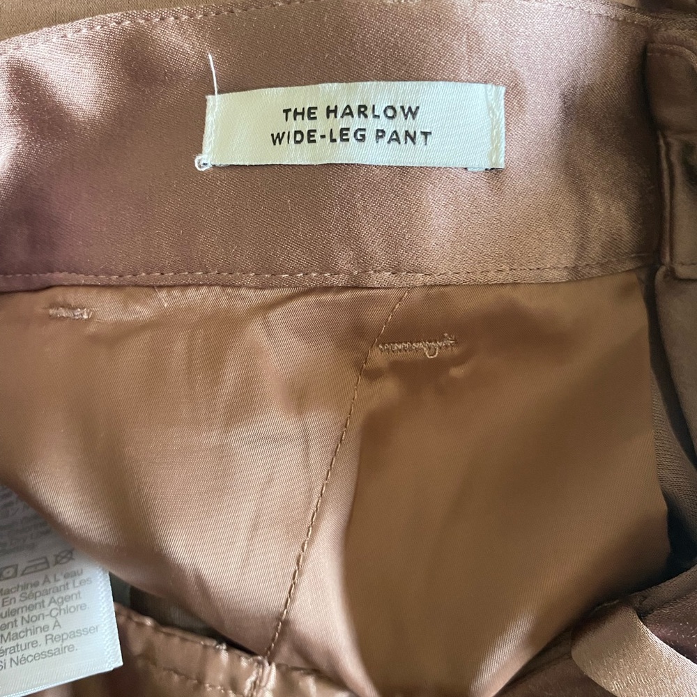 NWT MADEWELL The Harlow Wide-Leg Pant in Satin Iced Mocha Size 10 - Picture 7 of 9